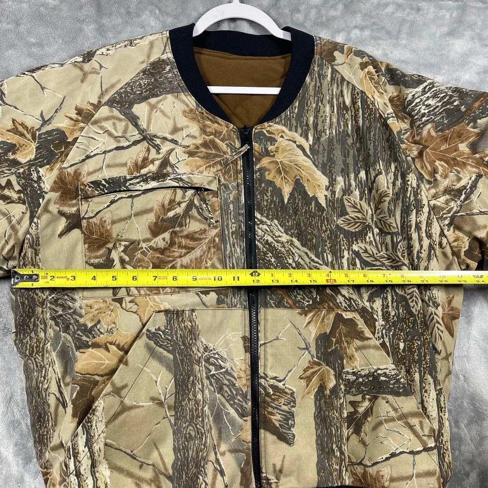 Cabela's Outdoor Gear Reversible Camo Insulated Jacket Men's Large Bomber Coat‎